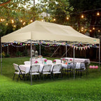 COBIZI 10x20 Heavy Duty Pop up Canopy Tent with 6 sidewalls Easy Up Commercial Outdoor Canopy Wedding Party Tents for Parties All Season Wind & Waterproof Gazebo with Roller Bag,Black(Frame Thickened)