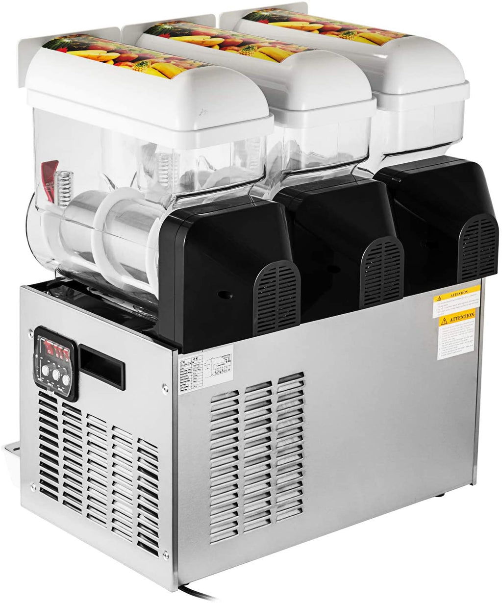 Slushy Machine 15L x 3 Tank 110V Margarita Maker Frozen Drink Machine Commercial Smoothie Maker Slushy Making Machine Suitable for Commercial Use