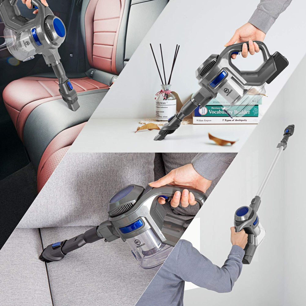 MOOSOO XL-618Pro Cordless Vacuum, 4-in-1 Lightweight Stick Cleaner, 20Kpa Suction, 1.3L Dust Cup, Detachable Battery