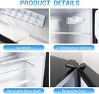 Apartment-sized refrigerator, 3.5 cubic feet (approx. 99 liters) usable capacity, small refrigerator with freezer compartment, suitable for houses and apartments, freestanding