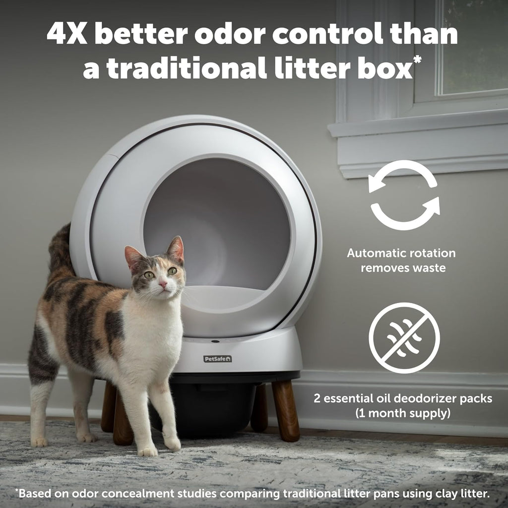 PetSafe Automatic Cat Litter Box Self Cleaning, App Controlled Self Cleaning with Health Monitoring