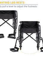Drive Medical Silver Sport 1 Wheelchair with Full Arms and Swing Away Removable Footrest