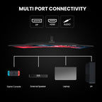 CRUA 24′′ Curved Gaming Monitor FHD 1080P, 180Hz, AMD FreeSync, VA Panel, HDMI/DP Ports, Black