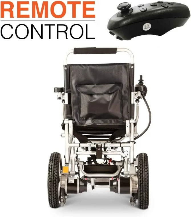 Culver Mobility Electric Power Wheelchair Scooter Fold Lightweight Folding Safe Electric Wheelchair Motorized FDA Approved Aviation Travel (Free Wheelchair RAMP Gift) (Silver-17.5 inc)  sgtnighsdesigns
