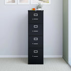 STAPLES 4-Drawer File Cabinet, Lockable, Black, 25"D x 15"W