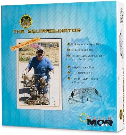 2025 Rugged Ranch Squirrelinator 2 Door Small Metal Wire Multi-Catch Live Animal Squirrel Catch & Release Cage Trap for Pest Control  Black