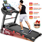 Famistar Folding Treadmill for Home with 15 Levels Auto Incline, 300LB Capcity, 10MPH Fast Speed Controls