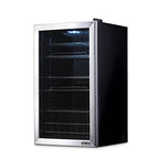 NewAir AB-1200 Mini Fridge, 126-Can Capacity, Reversible Glass Door, Adjustable Shelves, Stainless Steel Frame