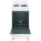 20-inch electric oven with 4 cooking zones, freestanding, in white