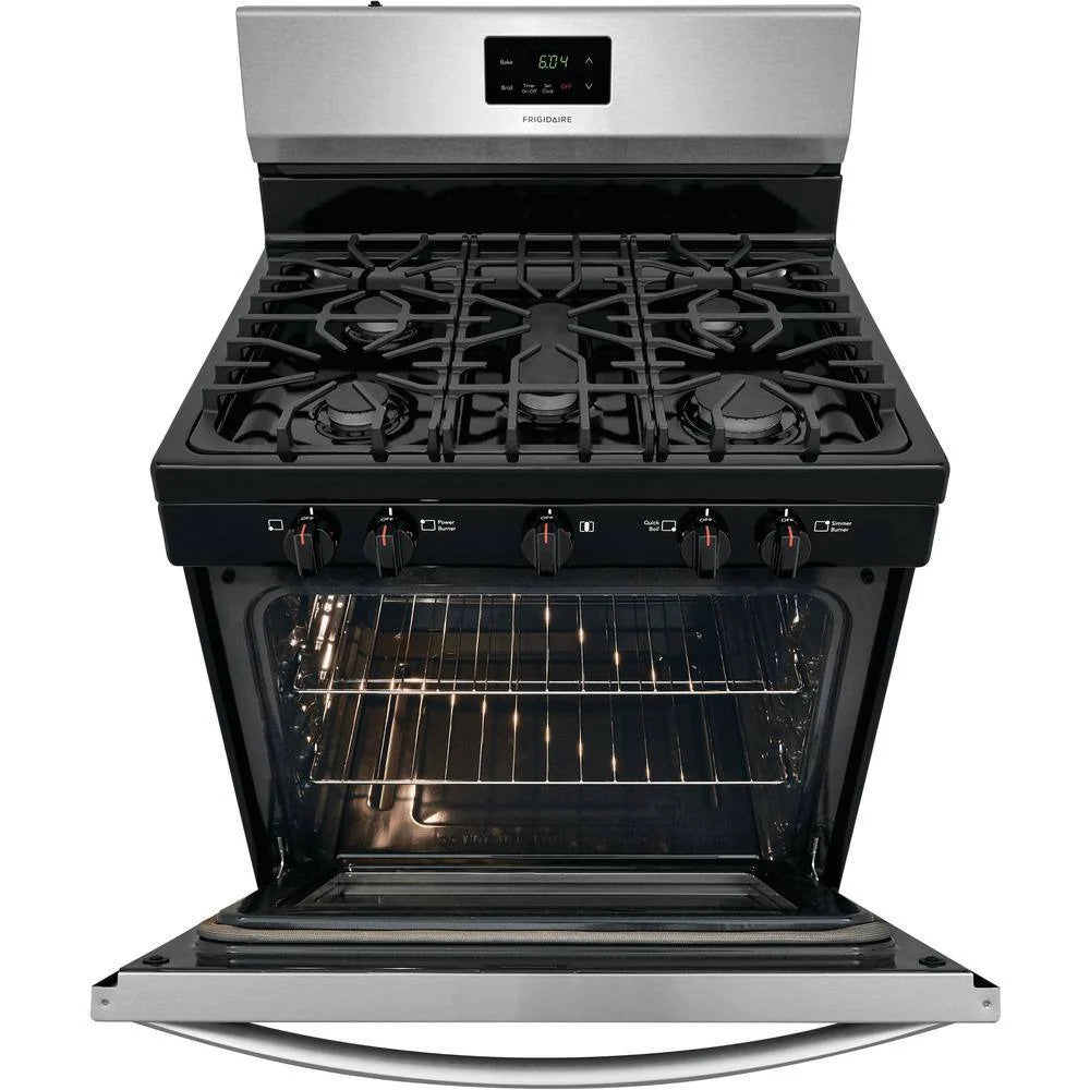 Frigidaire 30 inch (76 cm) wide freestanding 5-burner stainless steel gas hob FCRG3052AS