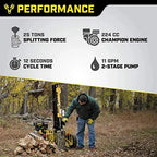 Champion Power Equipment-100251 25-ton petrol log splitter with horizontal/vertical splitting wedge and automatic return