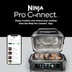 Ninja, Woodfire Pro XL Outdoor Grill & Smoker, Thermometer, 4-in-1 Master Grill, BBQ Smoker, Outdoor Air Fryer, Bake, Portable, Electric Grill, Dark Grey, OG850