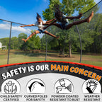 Jumpzylla 16FT Trampoline with Enclosure & Double Color Pad, ASTM Certified, 4-Leg Stability