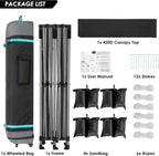 COBIZI 10x20 Heavy Duty Pop up Canopy Tent with 6 sidewalls Easy Up Commercial Outdoor Canopy Wedding Party Tents for Parties All Season Wind & Waterproof Gazebo with Roller Bag,Black(Frame Thickened)