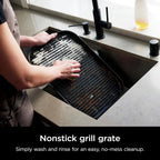 Ninja, Woodfire Pro XL Outdoor Grill & Smoker, Thermometer, 4-in-1 Master Grill, BBQ Smoker, Outdoor Air Fryer, Bake, Portable, Electric Grill, Dark Grey, OG850