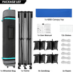 COBIZI 10x20 Heavy Duty Pop up Canopy Tent with 6 sidewalls Easy Up Commercial Outdoor Canopy Wedding Party Tents for Parties All Season Wind & Waterproof Gazebo with Roller Bag,Black(Frame Thickened)