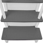 Non-slip entry steps for pools | Grey | For above-ground pools | Can be installed on terraces with a height of 122 to 137 cm | Load capacity up to 136 kg