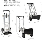 4-in-1 folding hand truck with puncture-proof wheels