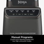 Ninja Mega Kitchen System, 1500 Watt Stand Mixer (2.1 Liters) and Food Processor (8 Cups) with (2) 473 ml Takeaway Cups