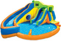 BANZAI Pipeline Twist Kids Inflatable Water Park with Slides, Climbing Wall & Water Cannons, Ages 5+