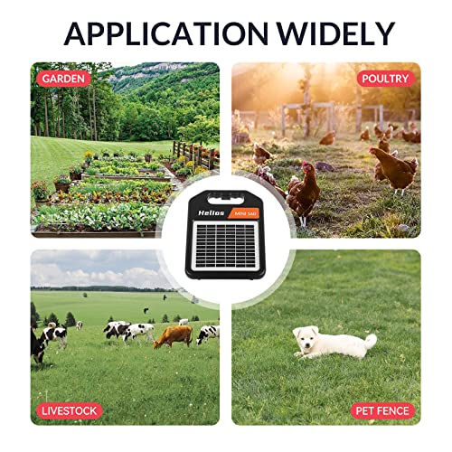Andmon Solar Electric Fence Charger 10 Miles, 0.11 Joule, Portable with Day/Night Mode, 360° Rotation, 2 Miles Coverage