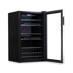 NewAir AB-1200 Mini Fridge, 126-Can Capacity, Reversible Glass Door, Adjustable Shelves, Stainless Steel Frame