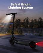 Electric scooter, 350W/500W powerful motor, 8.5"/10" solid rubber tires, 19/22 mph, 28/21/12 mile range, dual brakes
