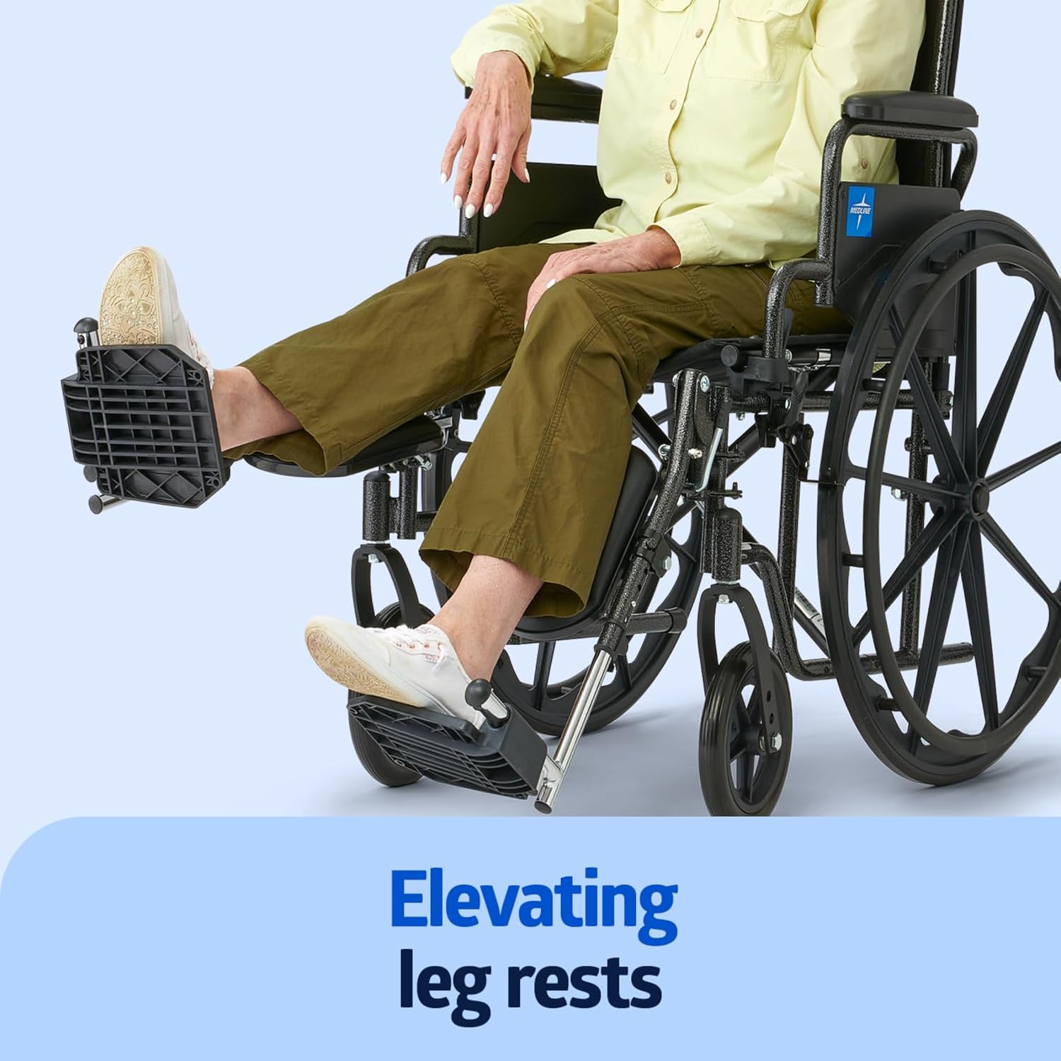Lightweight Wheelchair for Adults With Swing-Back, Desk-Length Arms, Elevating Leg Rests; 18W" x 16"D Seat