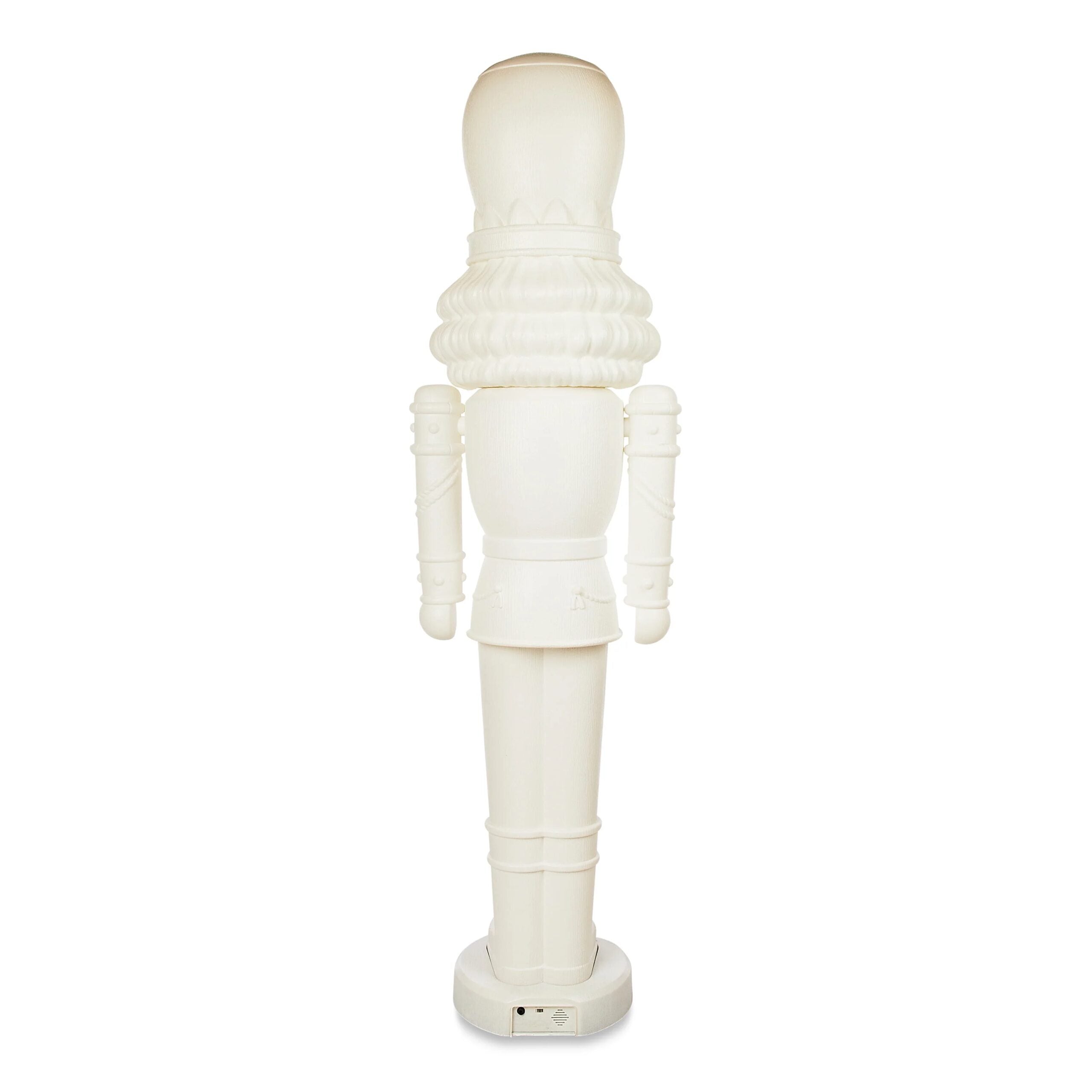 Holiday Time Animated White Nutcracker Blow Mold, 75-Inch, LED Lights & Music, Christmas Decoration