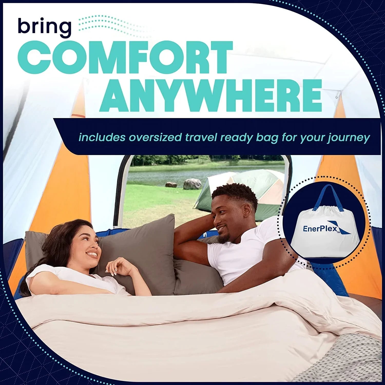 EnerPlex Double Height Inflatable Mattress for Camping, Home & Portable Travel 13 Inch