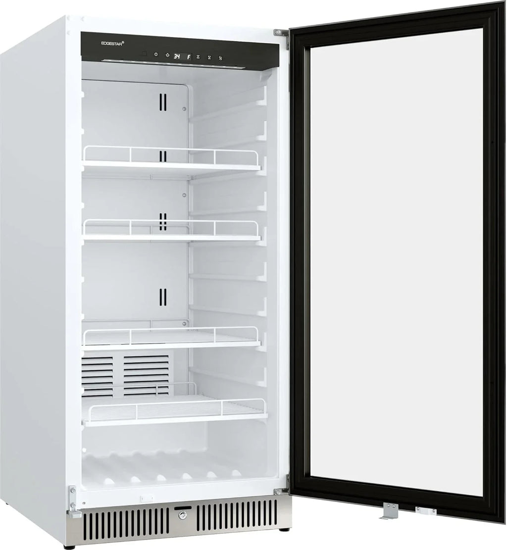 EdgeStar VBM101 22" Wide 10.1 Cu. Ft. Commercial Beverage Merchandiser – Stainless Steel, Temp Alarm, Reversible Door