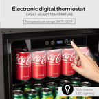 Beverage Refrigerator and Cooler, 115 Can Mini Fridge with Glass Door for Soda Beer or Wine for Office or Bar with Adjustable Removable Shelving