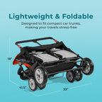 Compass Quad 4 Seat Stroller | 4-Seat Stroller for Daycare | Oversized UV Blocking Canopy | 5-Point Harness | Easy Loading | Storage Bucket | Teal