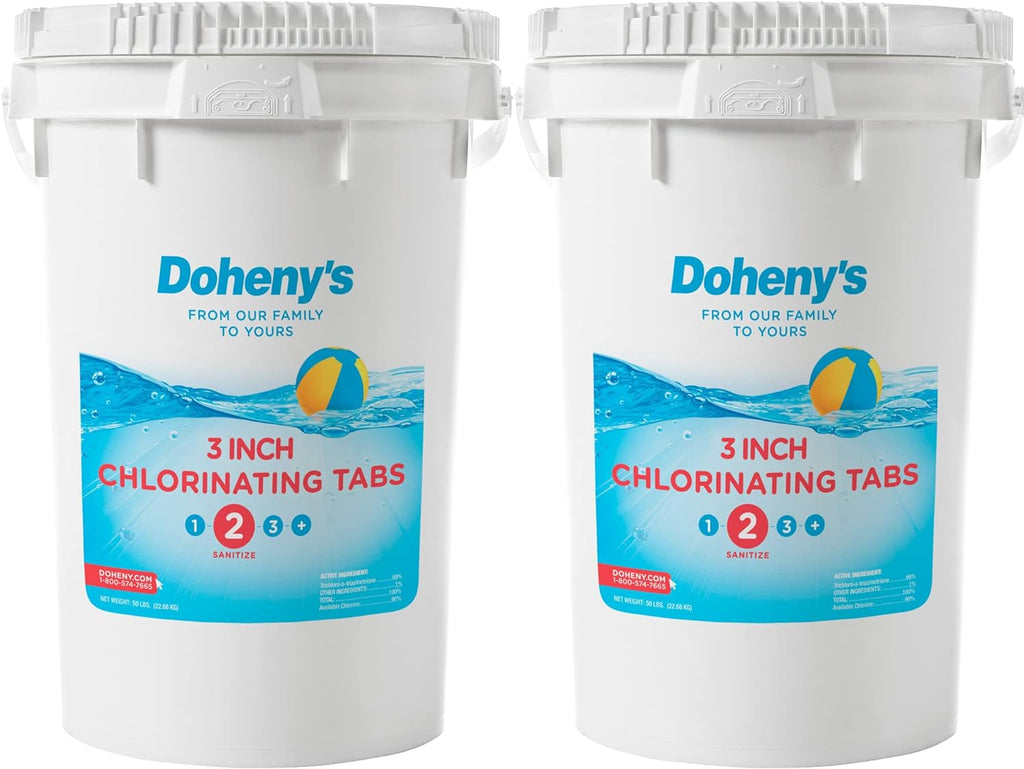 3 Inch Stabilized Chlorine Tablets | Pro-Grade Pool Sanitizer, Long Lasting, Slow Dissolving, 99% Pure Tri-Chlor, Individually Wrapped – 50lb