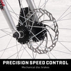 Mongoose Malus Mens and Women Fat Tire Mountain Bike, 26-Inch Bicycle Wheels, 4-Inch Wide Knobby Tires, Steel Frame, 7 Speed Drivetrain, Shimano Rear Derailleur, Disc Brakes