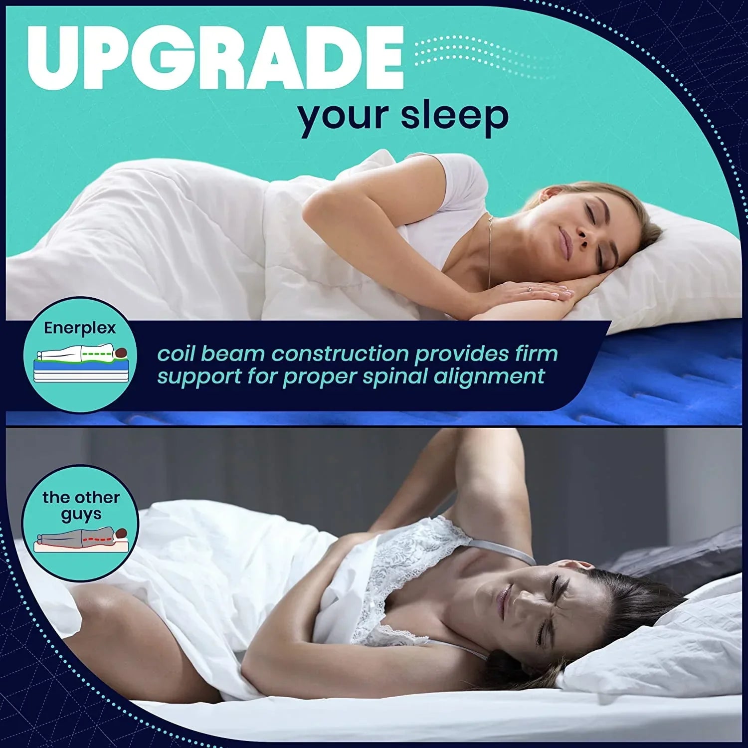 EnerPlex Double Height Inflatable Mattress for Camping, Home & Portable Travel 13 Inch