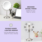 Conair Lighted Makeup Mirror, 1X/10x Magnifying Mirror