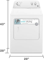 Kenmore 29′′ Front Load Electric Dryer with Wrinkle Guard and 7.0 Cubic Ft. Total Capacity, White