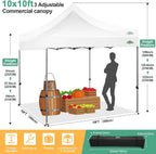 COBIZI 10x20 Heavy Duty Pop up Canopy Tent with 6 sidewalls Easy Up Commercial Outdoor Canopy Wedding Party Tents for Parties All Season Wind & Waterproof Gazebo with Roller Bag,Black(Frame Thickened)