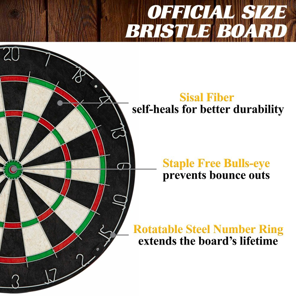 Barrington 40′′ Dartboard Cabinet with LED Lights, Self-Healing Board, Includes 6 Darts & Scoreboards