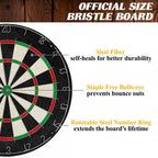 Barrington 40′′ Dartboard Cabinet with LED Lights, Self-Healing Board, Includes 6 Darts & Scoreboards
