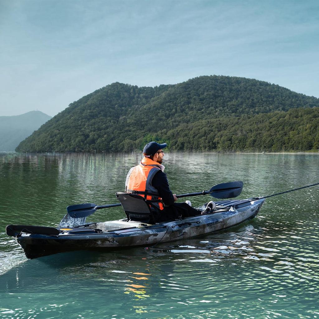 Garvee 13FT Fishing Kayaks, Sit on Top Kayak for Adults with Paddle Comfortable Seat, Capacity of 400LBS, Hard Shell Recreational Ocean Kayak Boat