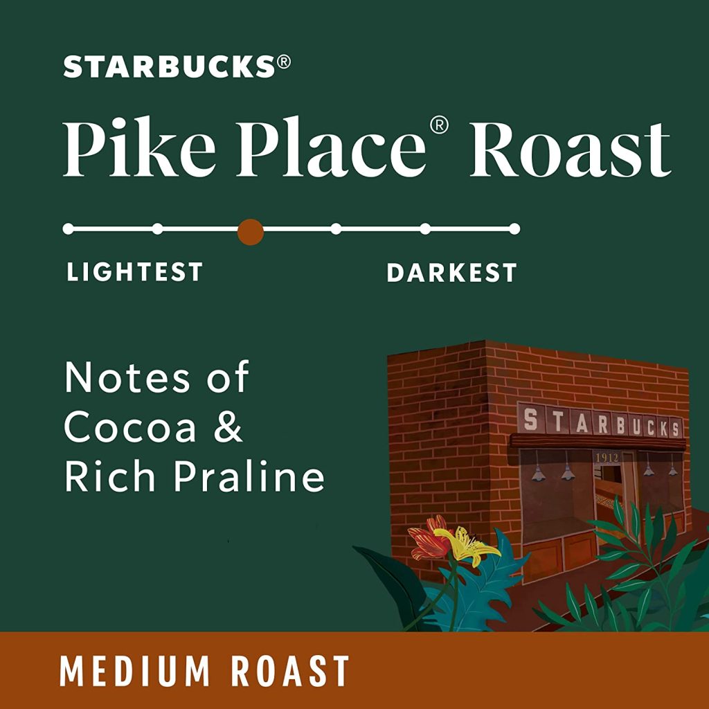 Starbucks Pike Place Roast Medium Coffee K-Cups 96-Count – 100% Arabica, Keurig Compatible