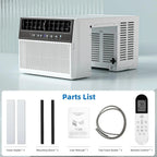 Antarctic Star 12,000 BTU U-shaped window air conditioner, cools rooms up to 550 square feet with 6 modes, 24-hour timer, ultra-quiet window air conditioner