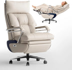 M80 executive chair with two motors and footrest, for tall and heavy people, up to 190 kg, beige