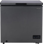 Frigidaire chest freezer (7 cubic feet), granita finish, adjustable thermostat, easy defrost function, removable basket