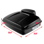 TCT-MOTORPARTS Chopped Tour Pack Pak Trunk w/Backrest & Mount Rack