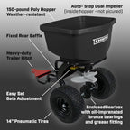 Chapin 8622B 150-Pound Tow Behind Spreader with Auto-Stop Impeller, 11 Gate Adjustments, USA Made