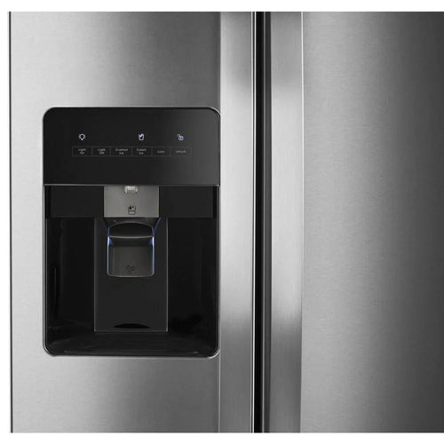 36-inch wide side-by-side refrigerator – 24 cubic feet stainless steel
