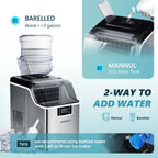 EUHOMY 14'' Cube Ice Compact Ice Maker Selectable Ice Thickness with Water Bucket